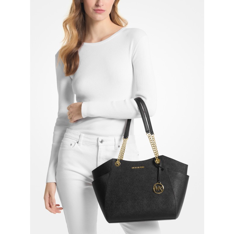 Michael Kors Jet Set Large Saffiano Leather Shoulder Bag black 2026