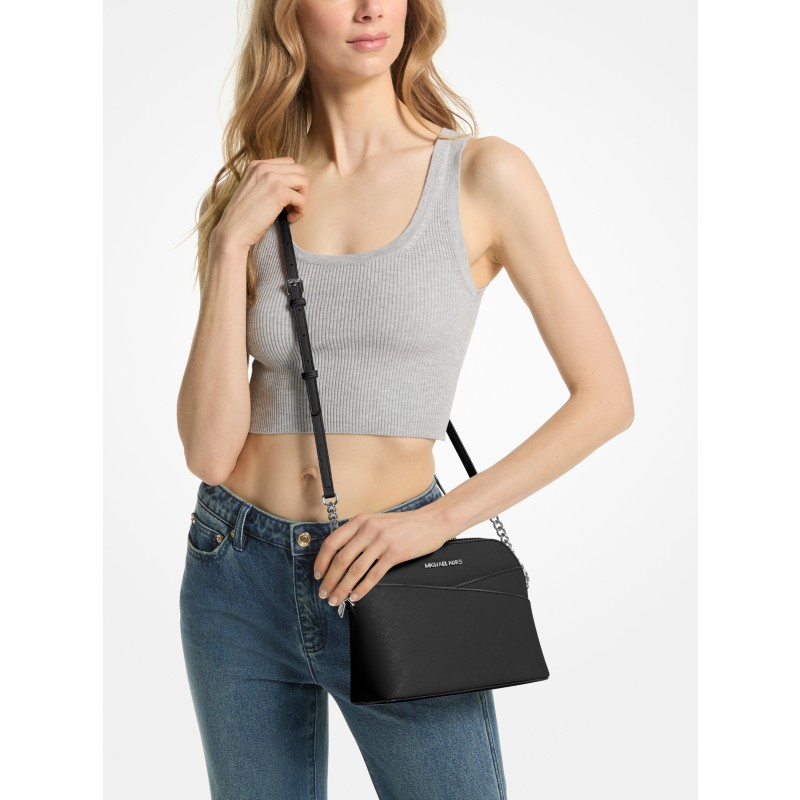 Michael Kors Jet Set Travel Dome Crossbody black brown current year