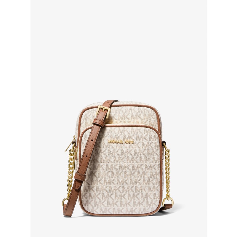 Michael Kors Jet Set Travel Medium Crossbody logo print neutral color