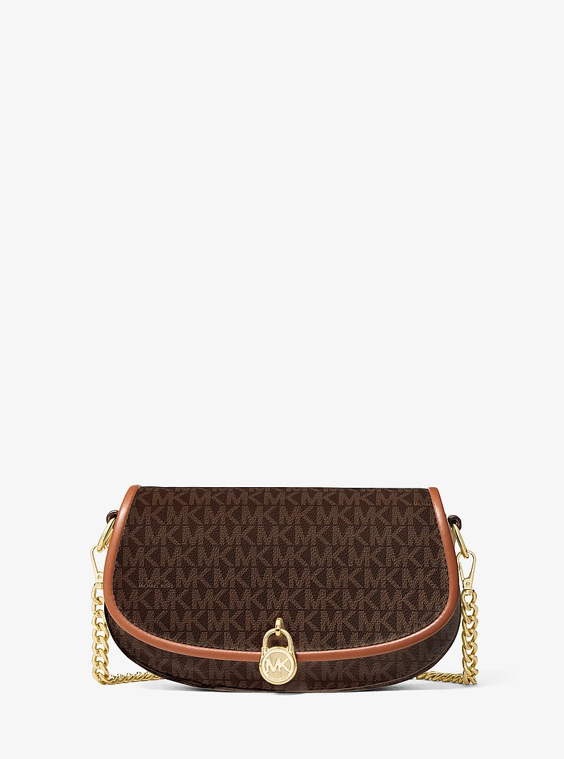 Michael Kors Mila Small Signature Logo Crossbody Bag Brown 2026