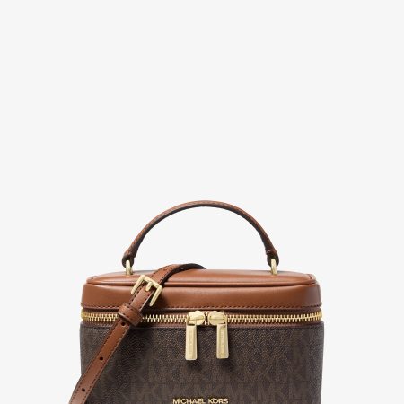 Michael Kors Vivi Small Signature Logo Vanity Crossbody Bag Brown - Preorder