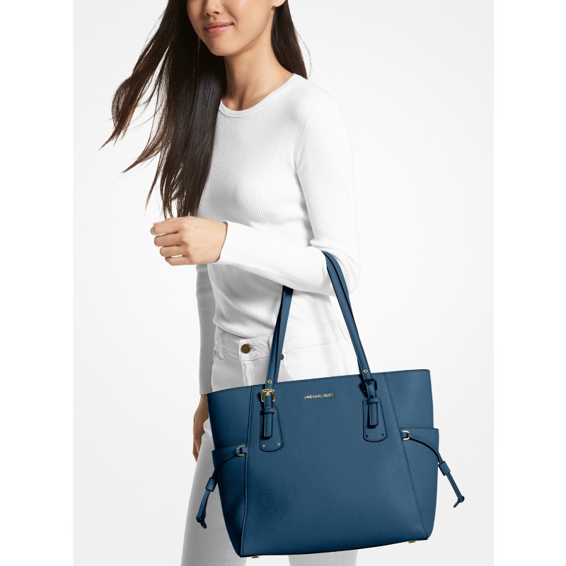 Michael Kors Voyager Extra-Small Convertible Top-Zip Tote Bag pebbled leather