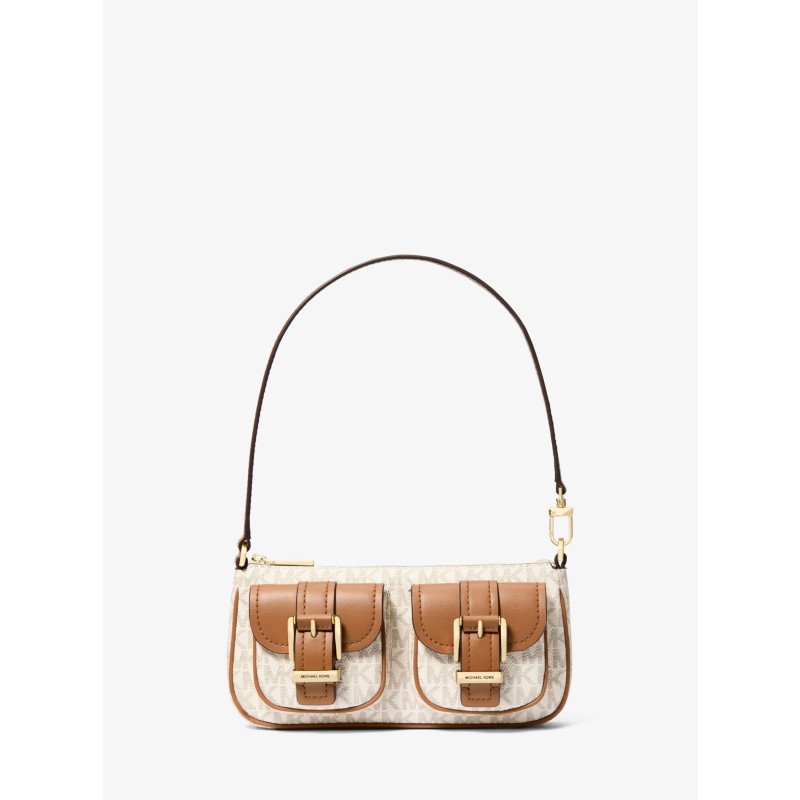 Michael Kors Zoe Small Signature Logo Pochette Vanilla Acorn gold-tone 32S5GZCU1B 2025