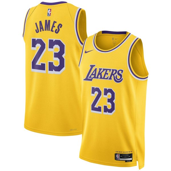 Nike LeBron James Los Angeles Lakers gold Swingman jersey official NBA Store image