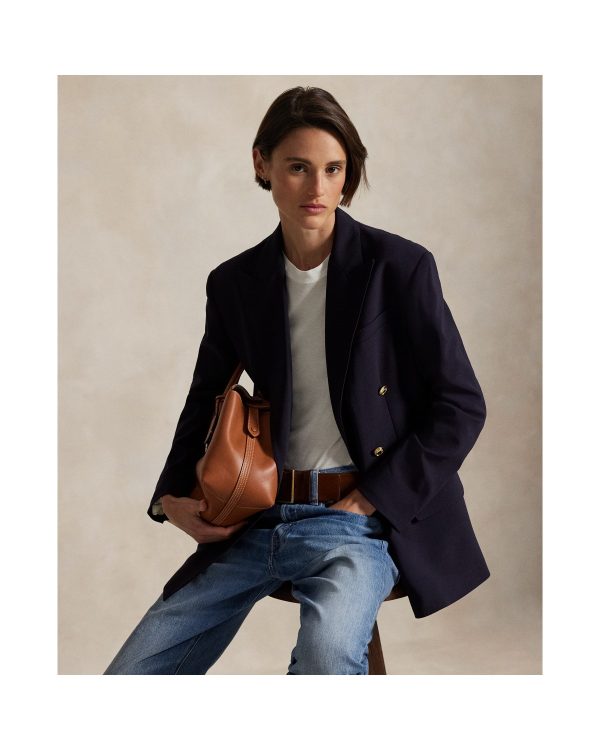 Ralph Lauren Double-Breasted Stretch Wool Blazer