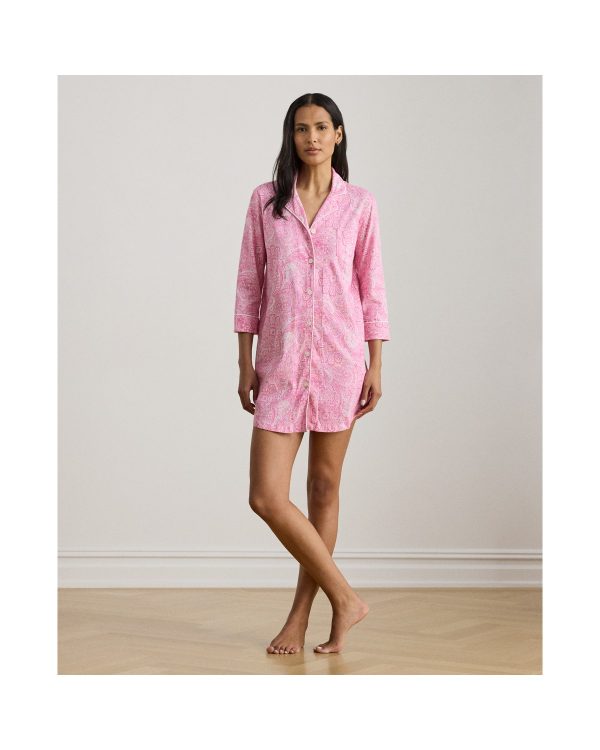 Ralph Lauren Paisley Cotton Jersey Sleep Shirt