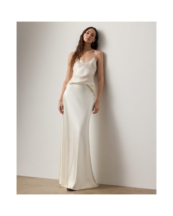 Ralph Lauren Masina Stretch Satin Skirt