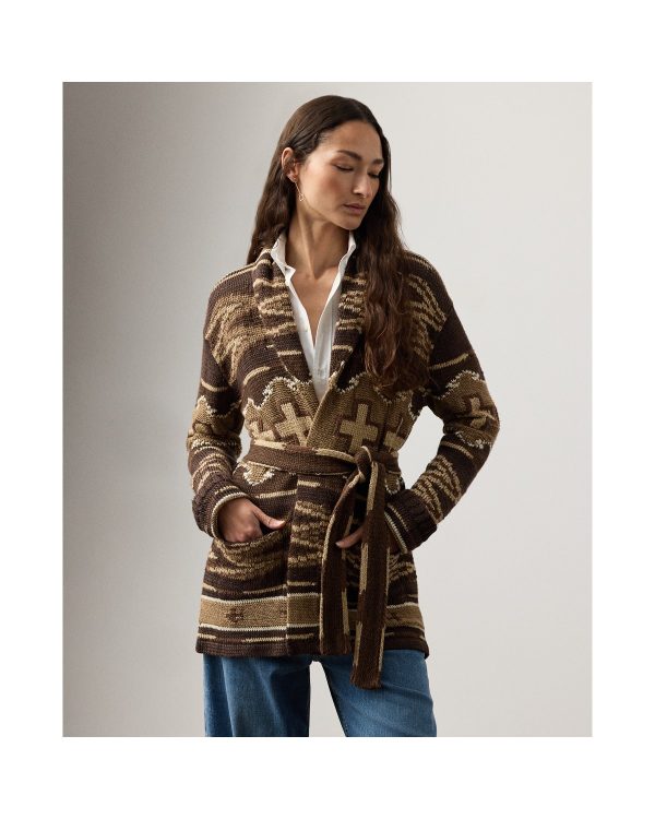 Ralph Lauren Silk-Linen Shawl-Collar Cardigan