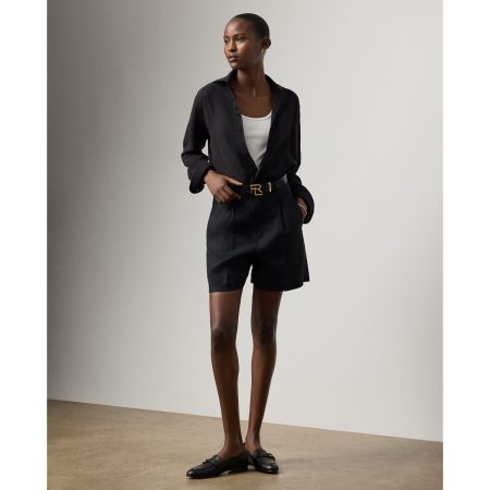 Ralph Lauren Tracy Pleated Linen Short