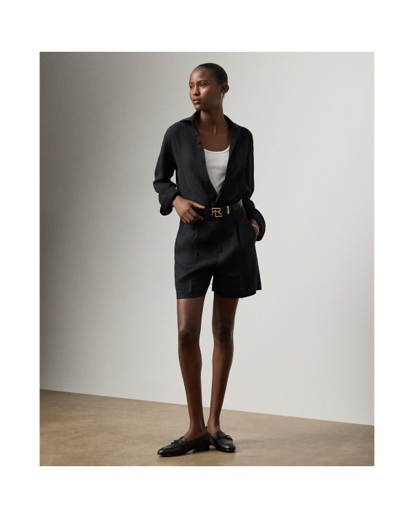 Ralph Lauren Tracy Pleated Linen Short