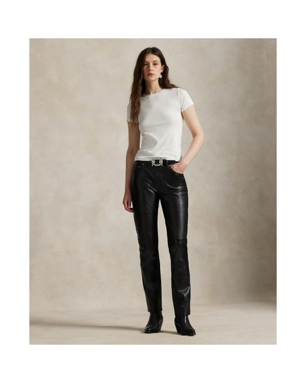 Ralph Lauren Lambskin Relaxed Straight Pant
