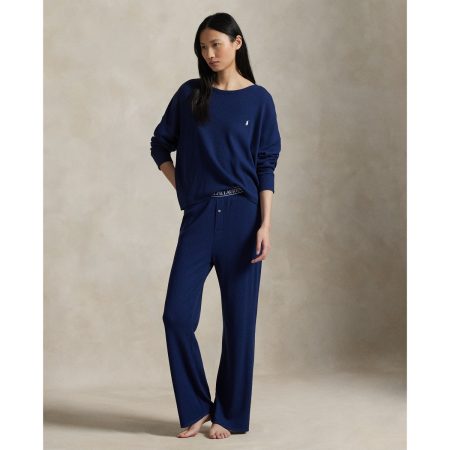 Ralph Lauren Waffle Knit Long Sleeve Pajama Set