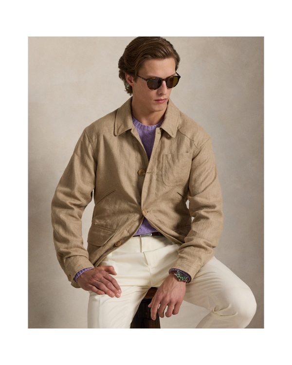 Polo Ralph Lauren Linen Herringbone Utility Jacket