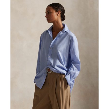 Ralph Lauren End-On-End Oversize Fit Cotton Shirt