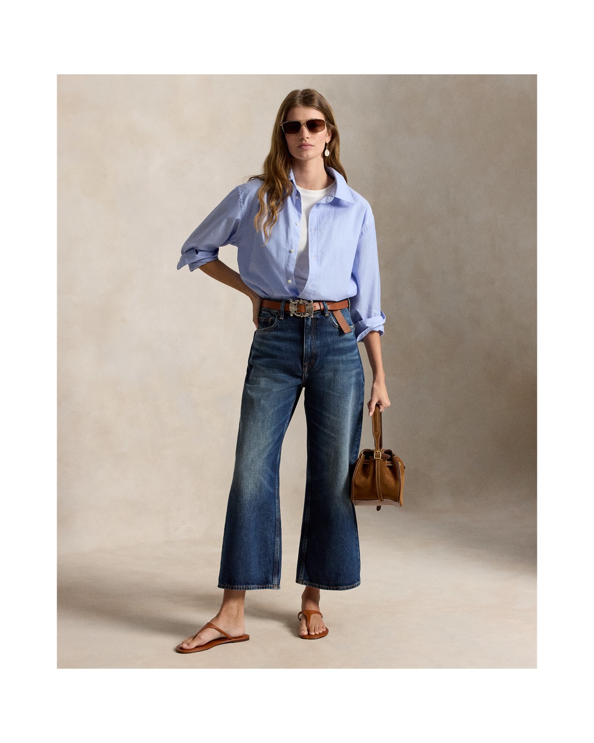 Ralph Lauren High Rise Wide Leg Crop Jean