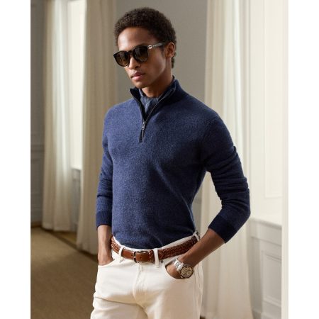 Polo Ralph Lauren Birdseye Cashmere Quarter Zip Sweater