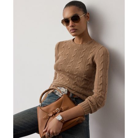 Ralph Lauren Cable-Knit Cashmere Crewneck Sweater