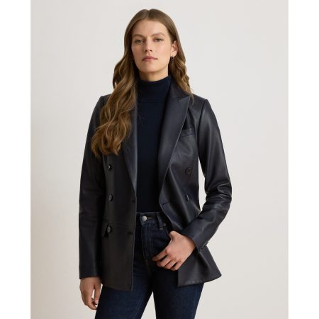 Ralph Lauren Double-Breasted Lambskin Blazer