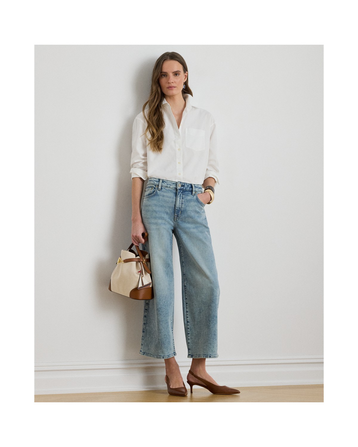 Ralph Lauren High-Rise Wide-Leg Cropped Jean