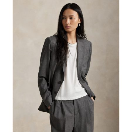 Ralph Lauren Single Breasted Doeskin Wool Blazer