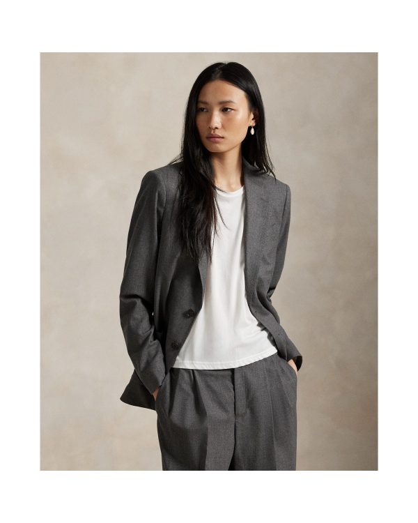 Ralph Lauren Single Breasted Doeskin Wool Blazer