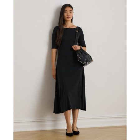 Ralph Lauren Rib-Knit Stretch Cotton Midi Dress