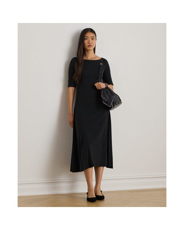 Ralph Lauren Rib-Knit Stretch Cotton Midi Dress