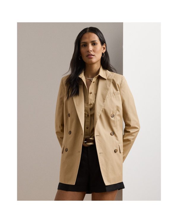 Ralph Lauren Double-Breasted Cotton Twill Blazer