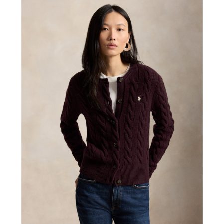 Ralph Lauren Cable Knit Wool Cashmere Cardigan