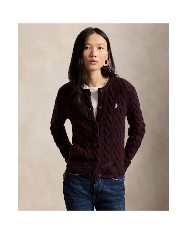 Ralph Lauren Cable Knit Wool Cashmere Cardigan
