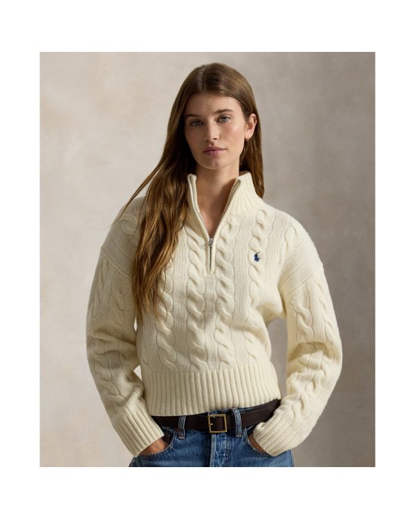 Ralph Lauren Cable Wool-Cashmere Half-Zip Sweater