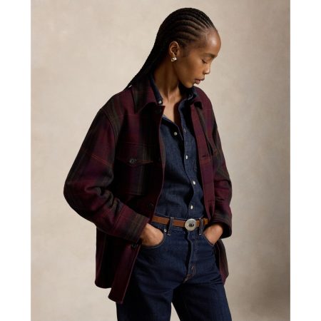 Ralph Lauren Plaid Wool Blend Twill Shirt Jacket