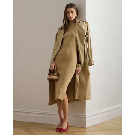 Ralph Lauren Ribbed Sleeveless Mockneck Sweater Dress