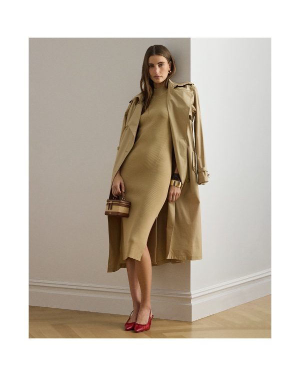 Ralph Lauren Ribbed Sleeveless Mockneck Sweater Dress