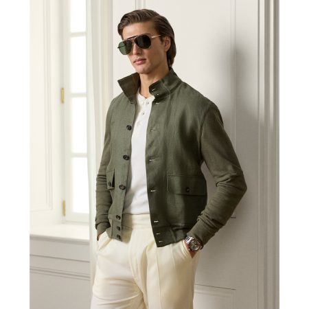 Polo Ralph Lauren Linen-Paneled Silk-Blend Cardigan