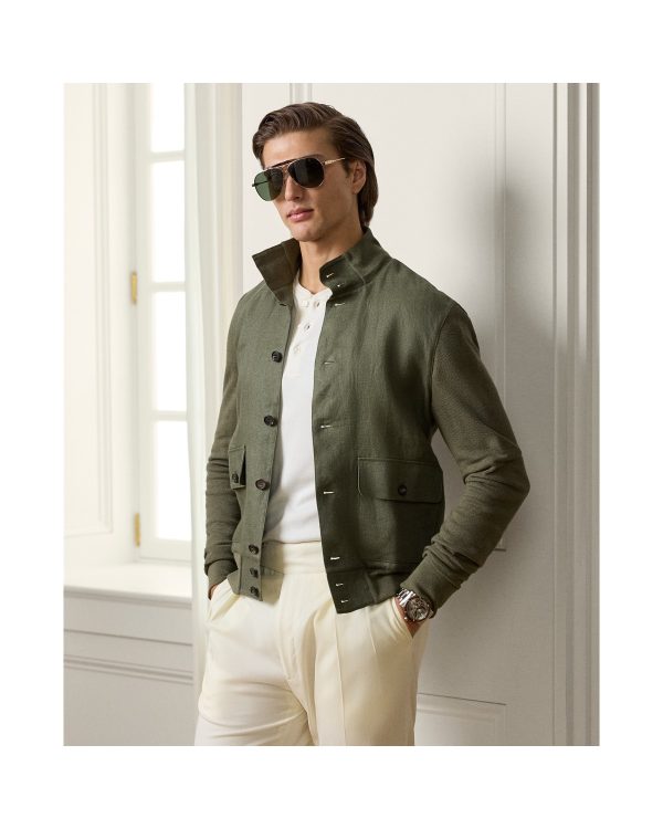 Polo Ralph Lauren Linen-Paneled Silk-Blend Cardigan