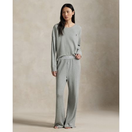 Ralph Lauren Striped Waffle Knit Long Sleeve PJ Set
