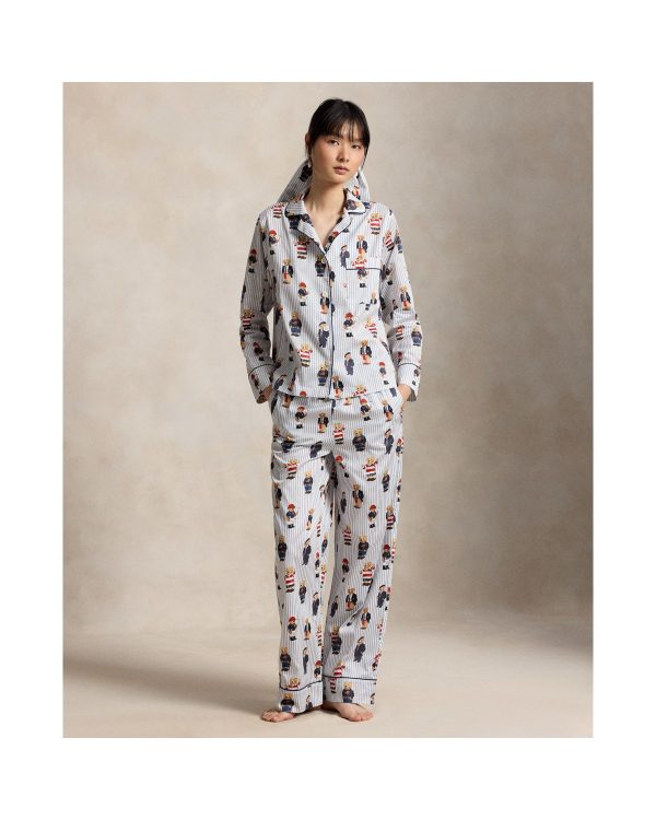 Ralph Lauren Polo Bear Cotton Sateen Pajama Set