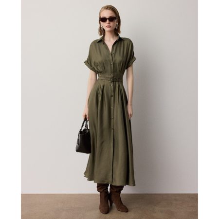 Ralph Lauren Donatella Silk Twill Day Dress