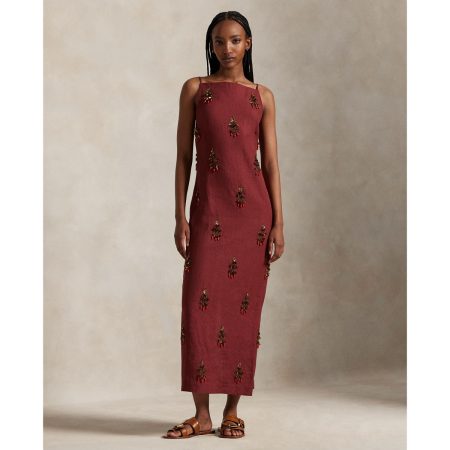 Ralph Lauren Beaded Linen Dress