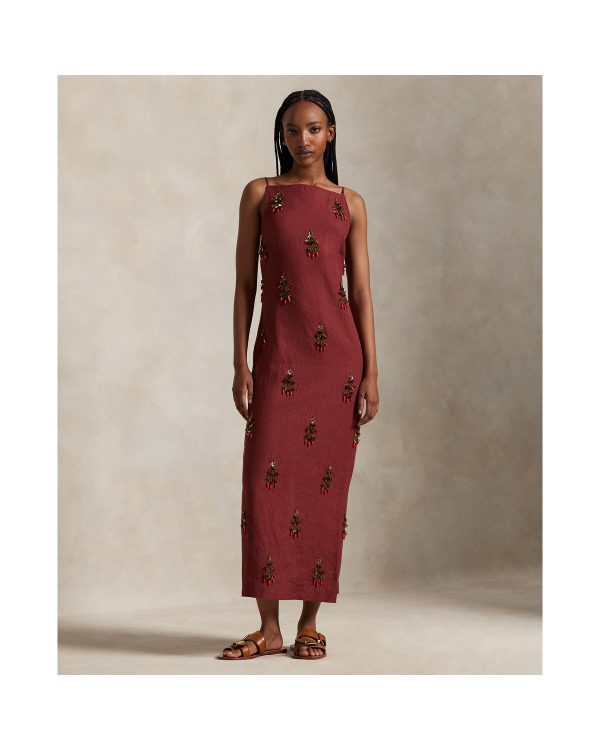 Ralph Lauren Beaded Linen Dress