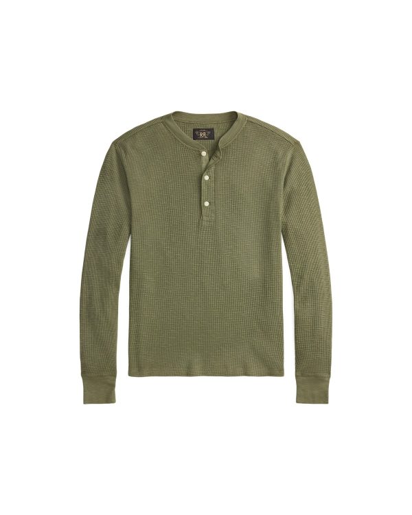 Polo Ralph Lauren Garment Dyed Waffle Knit Henley Shirt
