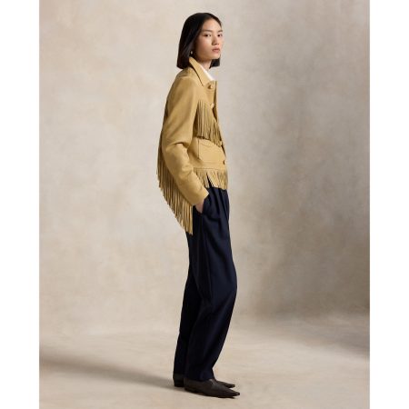 Ralph Lauren Pleated Tapered Stretch-Wool Pant