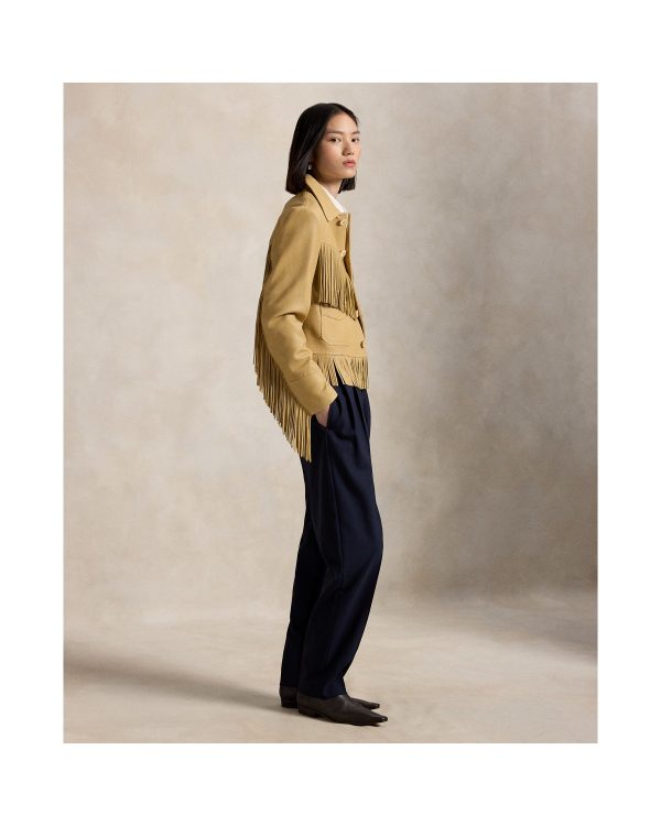 Ralph Lauren Pleated Tapered Stretch-Wool Pant
