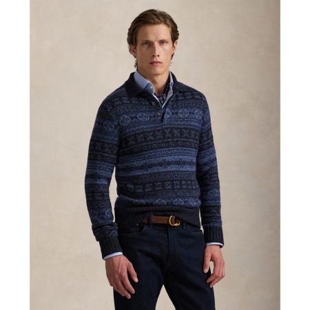 Polo Ralph Lauren Fair Isle Wool Linen Polo Sweater