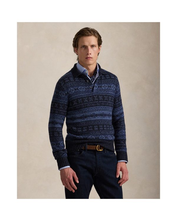 Polo Ralph Lauren Fair Isle Wool Linen Polo Sweater