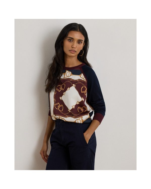 Ralph Lauren Equestrian-Print Cotton-Blend Sweater