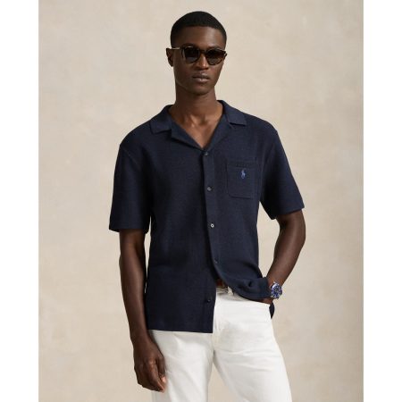 Polo Ralph Lauren Mesh-Knit Cotton Camp Shirt Sweater