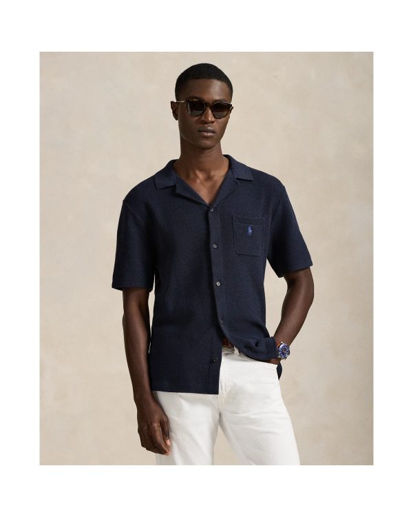 Polo Ralph Lauren Mesh-Knit Cotton Camp Shirt Sweater