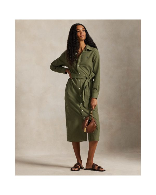 Ralph Lauren Cotton-Linen Belted Shirtdress